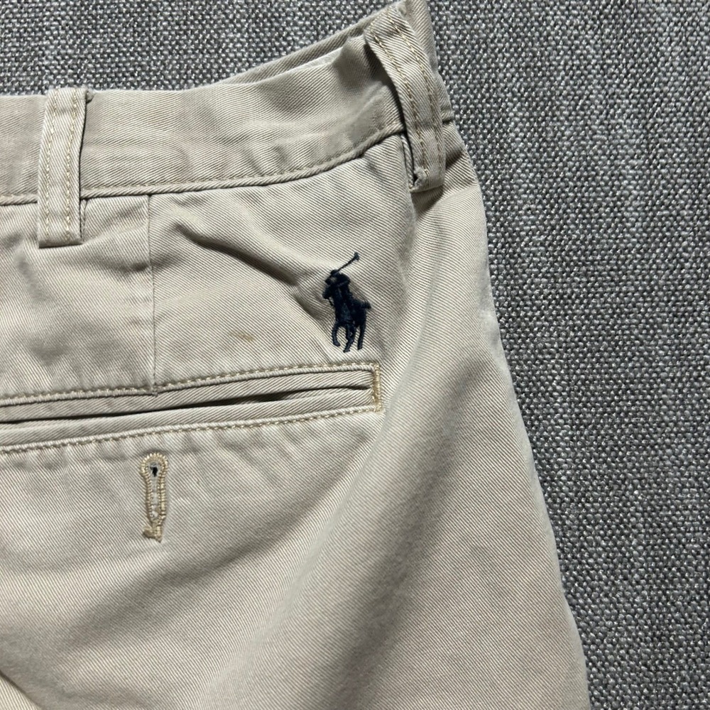 VTG Y2K Polo Ralph Lauren Preston Pant Mens 34/32 Khaki Tan Cotton Straight - Picture 8 of 9